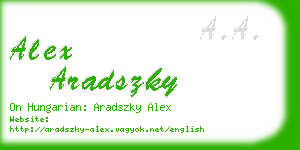 alex aradszky business card